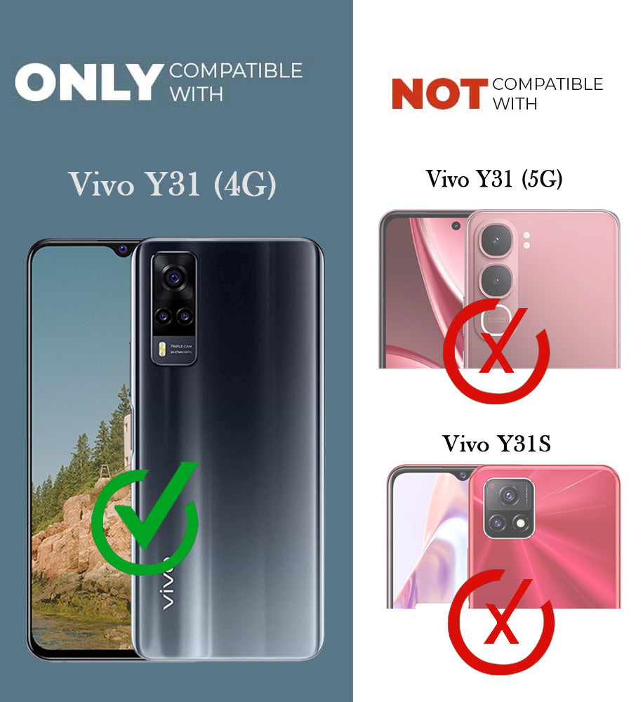 For Vivo Y31 (2021) Back Cover Case Lifetime Anti-Yellow Clear (Camera Protection | Side Grip | Wireless MagSafe Compatible)