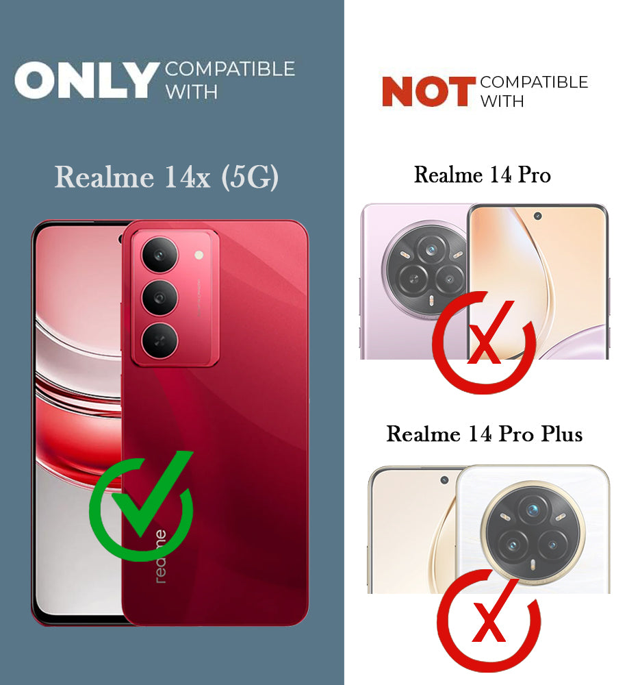 For Realme 14X Back Cover Case Lifetime Anti-Yellow Clear (Camera Protection | Side Grip | Wireless MagSafe Compatible)