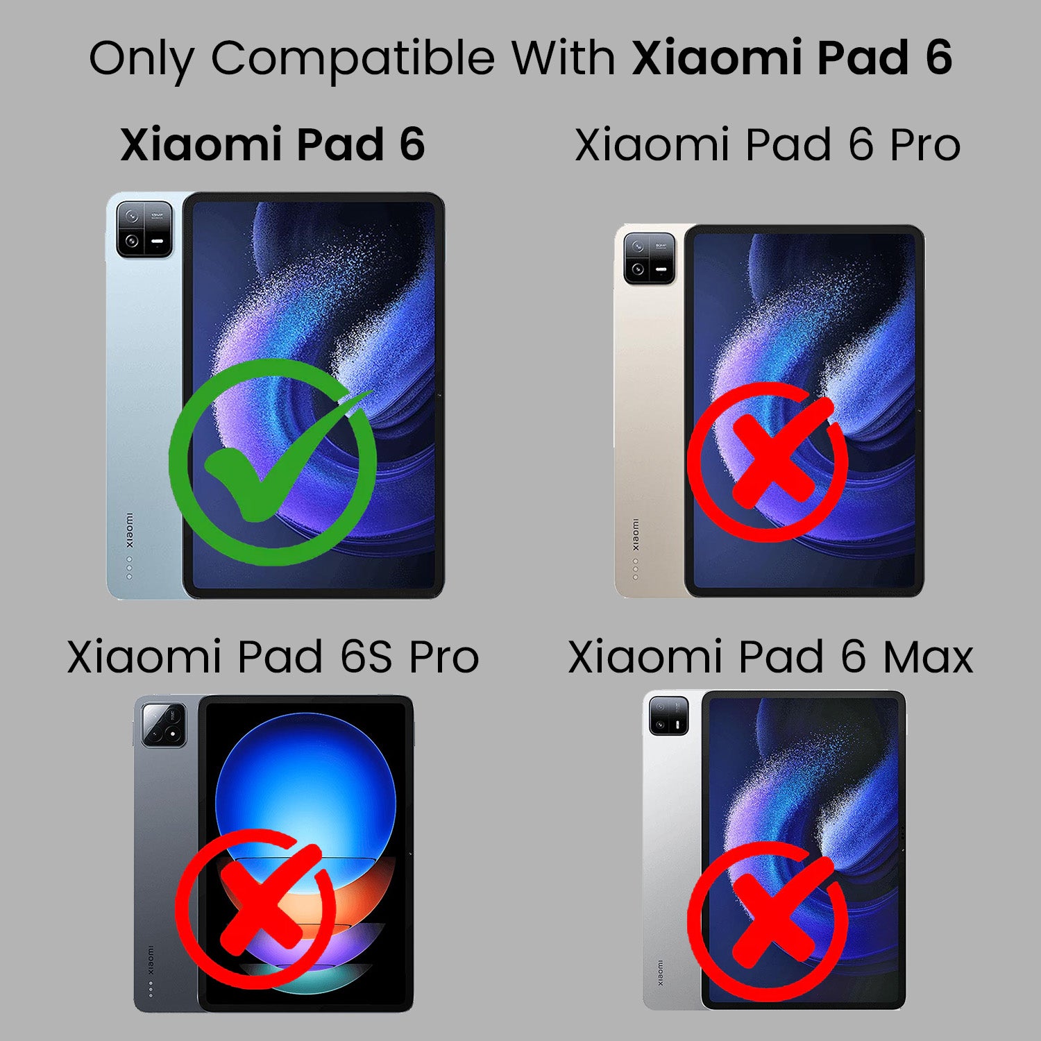 For Xiaomi Pad 6 11 Inch 23043RP34C/23043RP34G/23043RP34I Flip Cover Folio Cover(PU Leather | Multi-Angle Smart Stand | Card Storage Slots | Silicone Back Pouch)