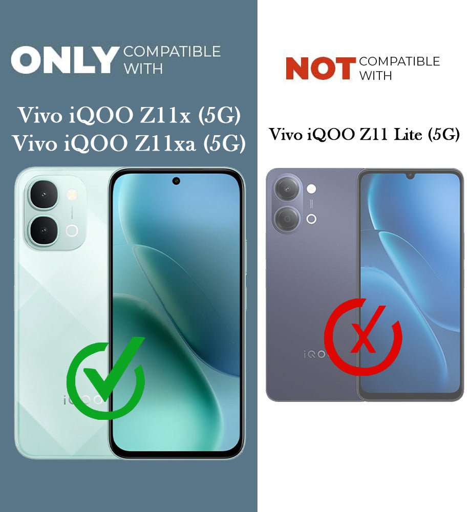 For Vivo iQOO Z11x 5G | Vivo iQOO Z11xa Metallic Back Cover Case (Metallic Camera Protection & Buttons | Translucent Milky Shade | Hard Polycarbonate)