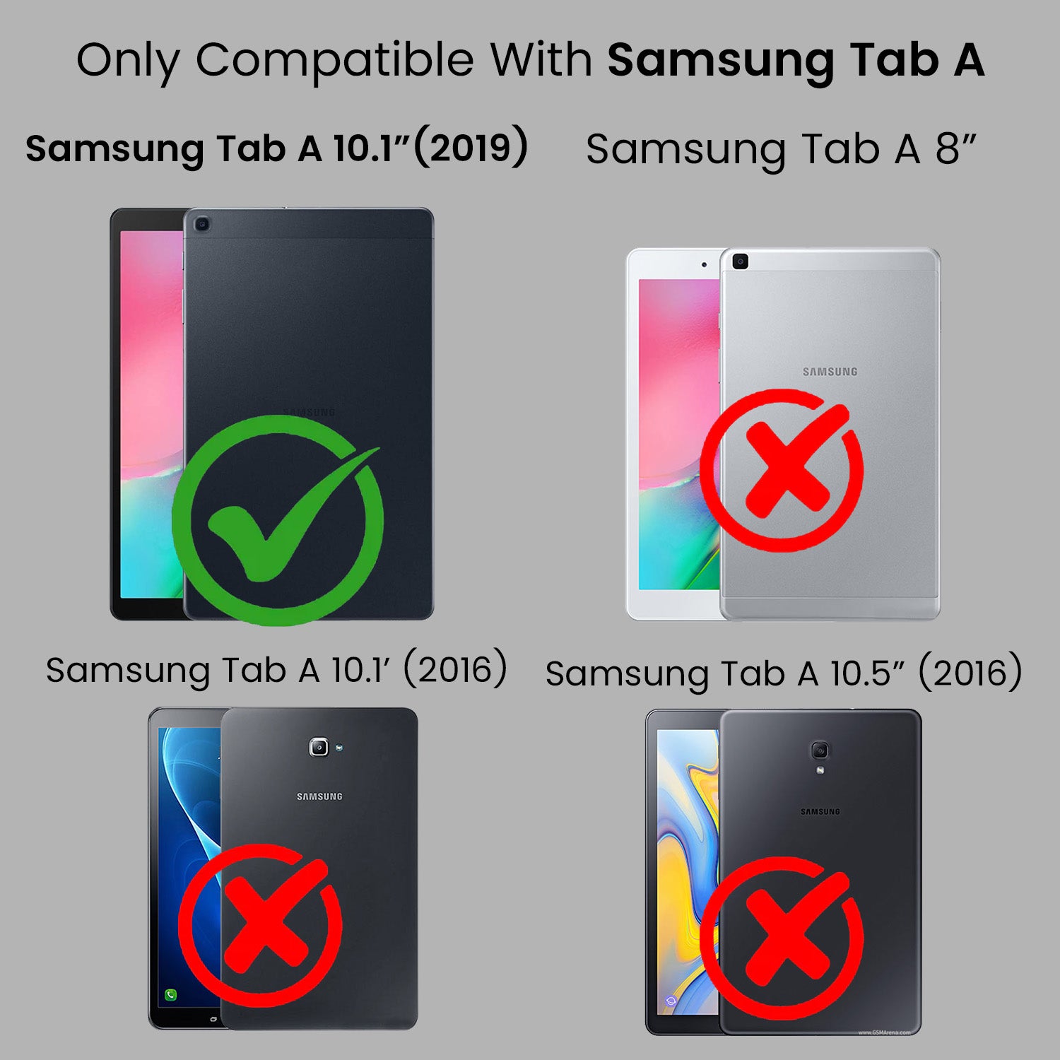 For Samsung Galaxy Tab A (T515) 10.1 Inch SM-T515/T510 Flip Cover Folio Cover (PU Leather | Multi-Angle Smart Stand | Card Storage Slots | Silicone Back Pouch)
