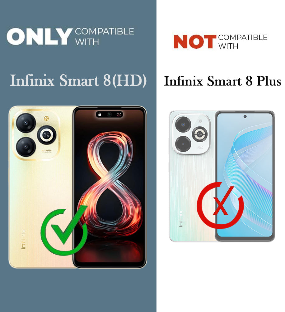 For Infinix Smart 8 HD Back Cover Case (Matte Finish Silicone with Inside Fiber Cloth)