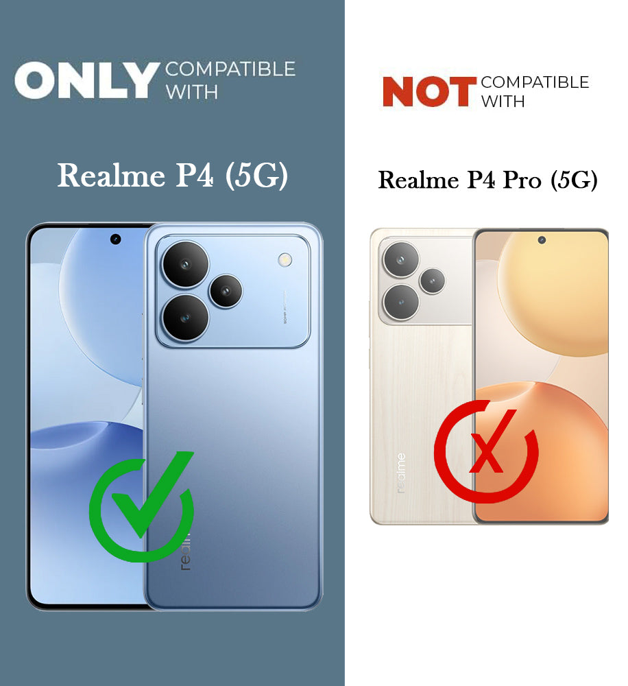 For Realme P4 Back Cover Case (Dual PU Leather Stitch | Professional Minimalist | Soft and Flexible)