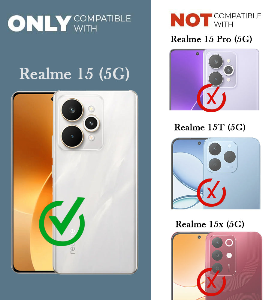 For Realme 15 Back Cover Case (3D Cute Cartoons | Hard Back Side Soft | Matte Premium Finish | HD Printing)