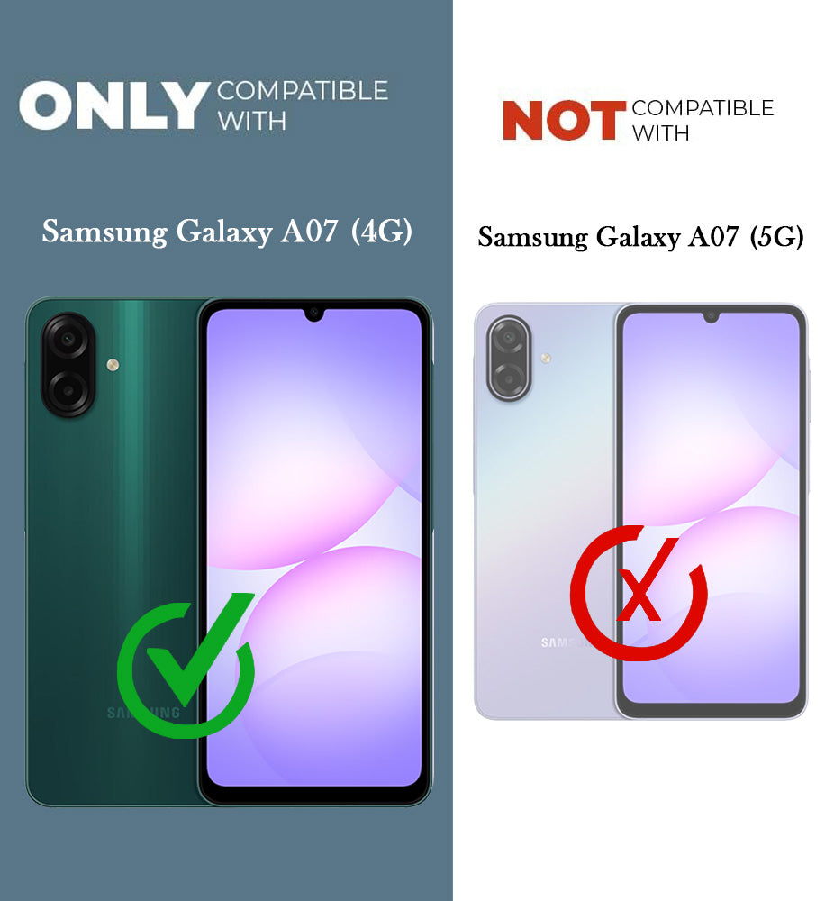 For Samsung Galaxy A07 4G Back Cover Case Hybrid Armor (Sliding Shutter Camera Protection | Polycarbonate |Ring Holder Kickstand)