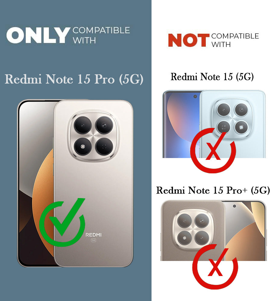 For Xiaomi Redmi Note 15 Pro 5G Back Cover Shockproof Crystal-Clear (Drop & Camera Protection | Hard Polycarbonate)
