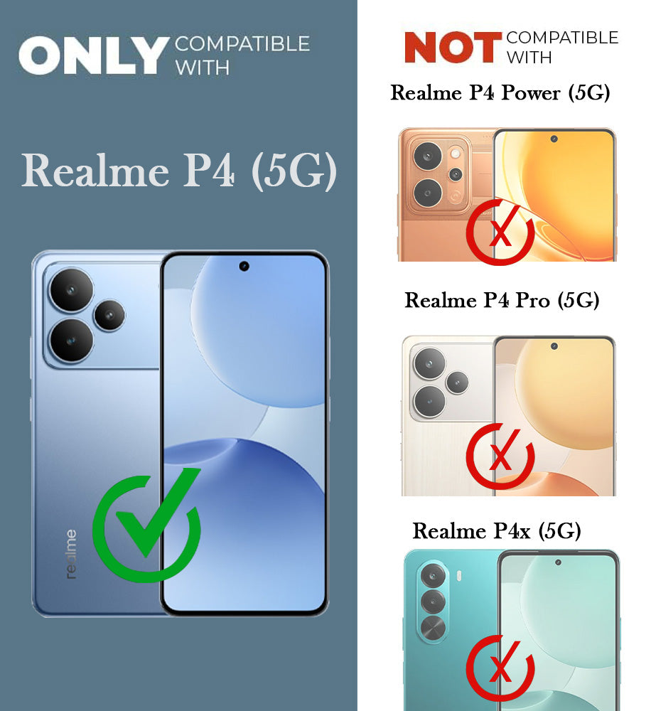 For Realme P4 Shockproof Crystal-Clear Back Cover ( Drop & Camera Protection | Hard Polycarbonate)