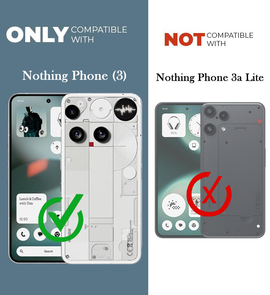For Nothing Phone 3 Back Cover Case Hybrid Armor (Shockproof Dual Layer Polycarbonate |Ring Holder Kickstand)