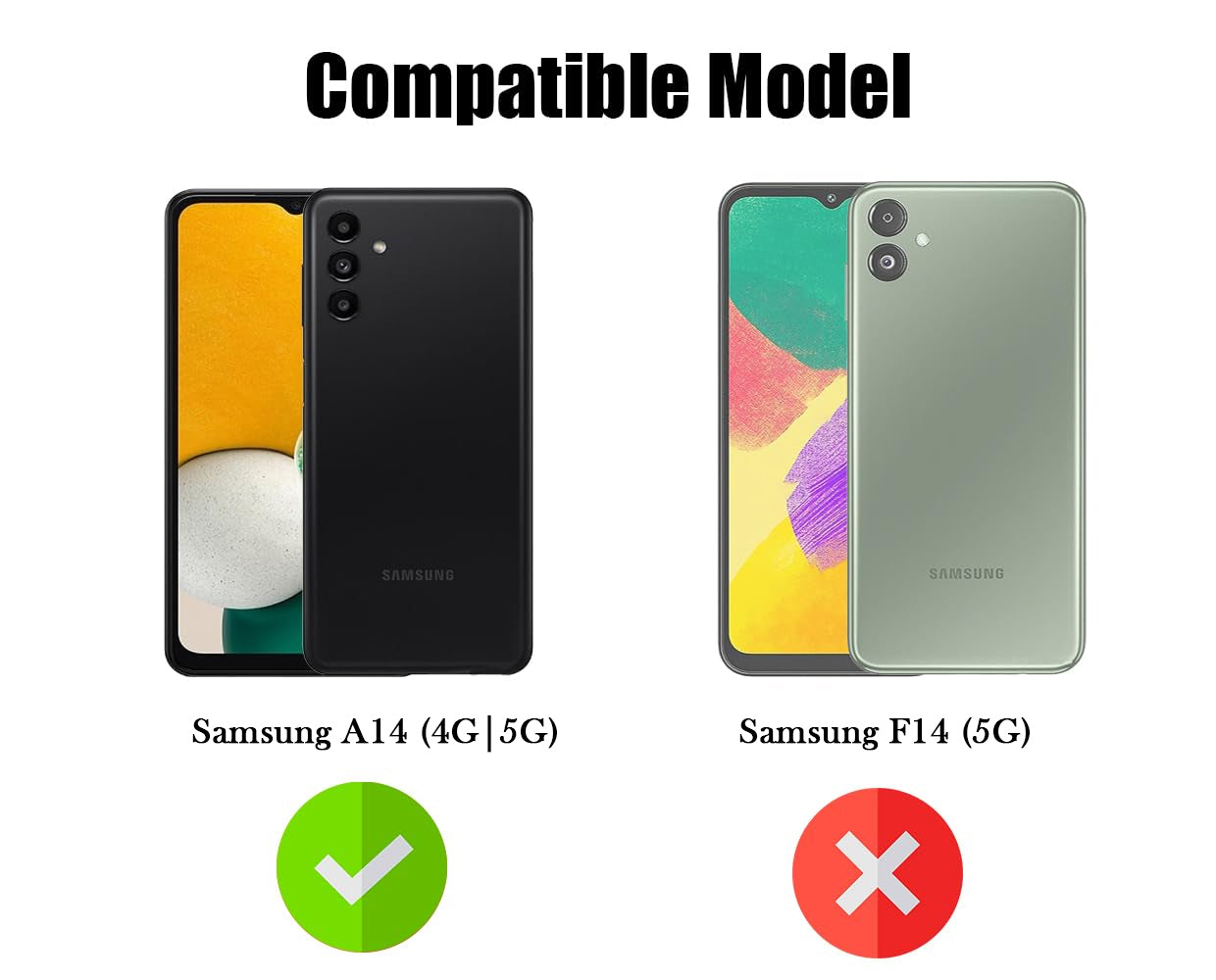 For Samsung Galaxy A14 4G | 5G Back Cover Case Lifetime Anti-Yellow Clear (Camera Protection | Side Grip | Wireless MagSafe Compatible)