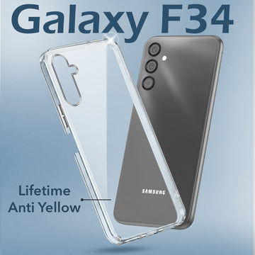For Samsung Galaxy F34 5G Back Cover (Hard Anti Yellow Clear Case | Drop & Camera Protection | Shockproof Polycarbonate)