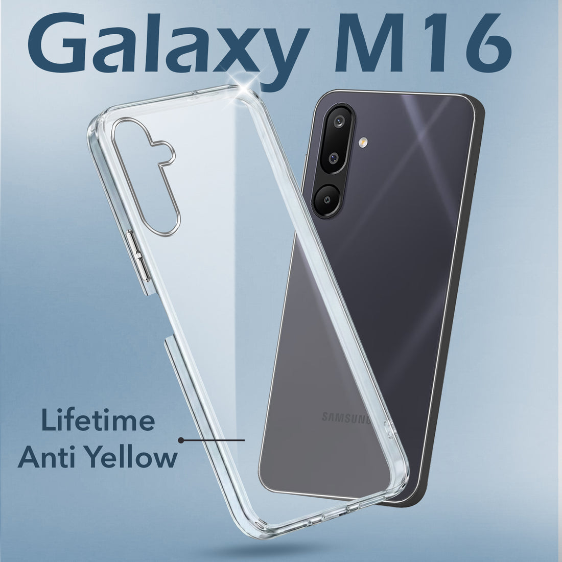 For Samsung Galaxy M16 5G | Samsung Galaxy F16 5G Back Cover Case (Hard Anti Yellow Clear Case | Sleek Hard Crystal Clear | Drop & Camera Protection | Shockproof Polycarbonate)
