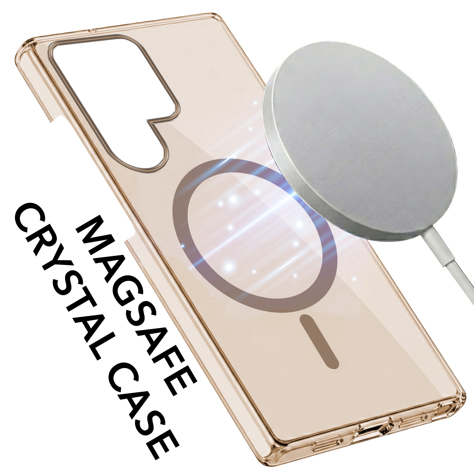 For Samsung Galaxy S22 Ultra 5G Back Cover Case Lifetime Anti-Yellow MagSafe Compatible Clear (Sleek Hard Crystal | Shockproof and Camera Protection)
