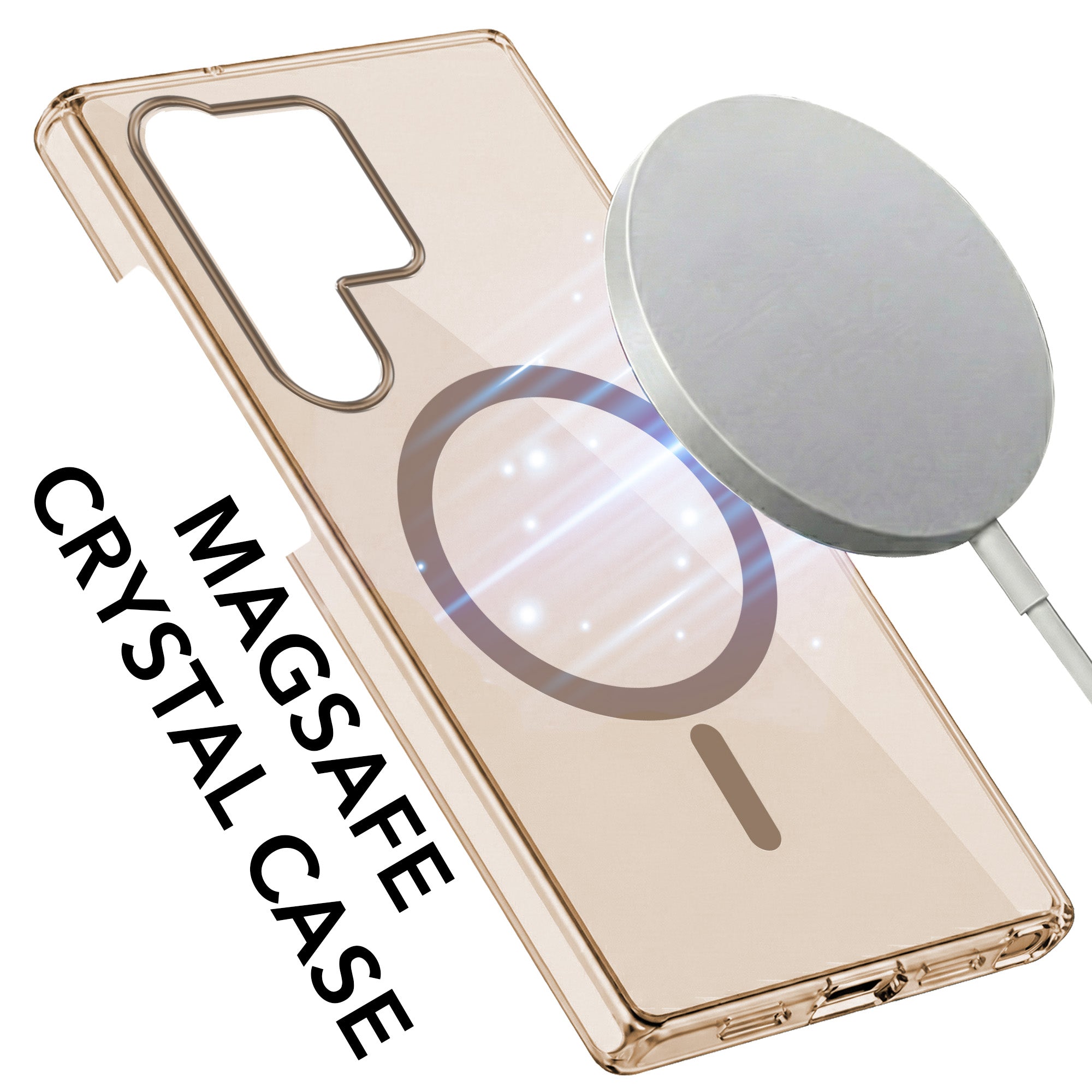 For Samsung Galaxy S23 Ultra Back Cover Case Lifetime Anti-Yellow MagSafe Compatible Clear (Sleek Hard Crystal | Shockproof and Camera Protection)