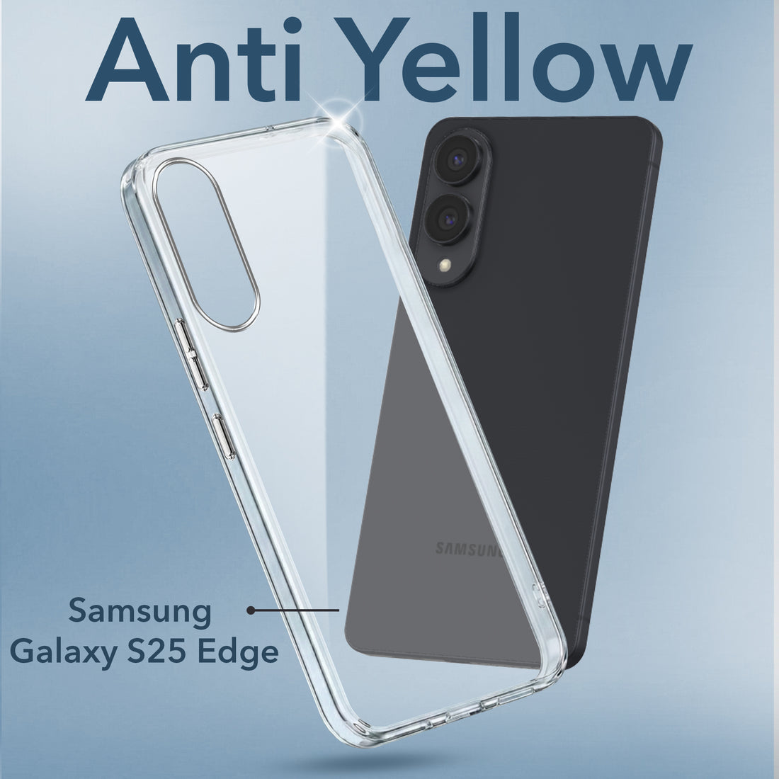 For Samsung Galaxy S25 Edge Back Cover Case  (Hard Anti Yellow Clear Case | Sleek Hard Crystal Clear | Drop & Camera Protection | Shockproof Polycarbonate)