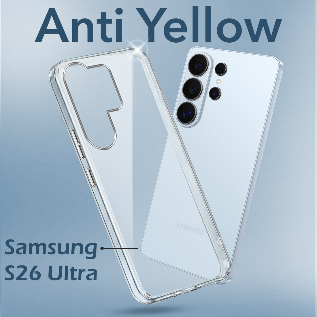 For Samsung Galaxy S26 Ultra Back Cover Shockproof Crystal-Clear (Anti Yellow Case | Drop & Camera Protection | Hard Polycarbonate)