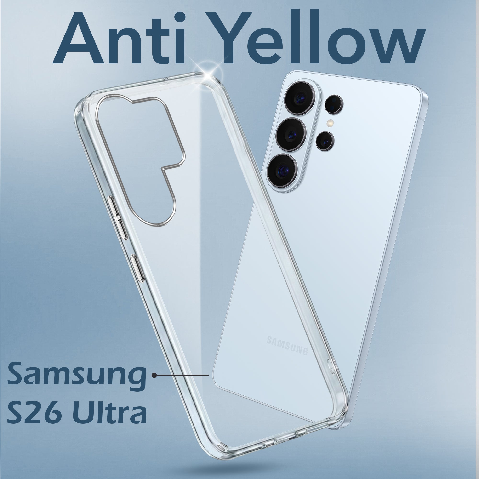 For Samsung Galaxy S26 Ultra Back Cover Shockproof Crystal-Clear (Anti Yellow Case | Drop & Camera Protection | Hard Polycarbonate)