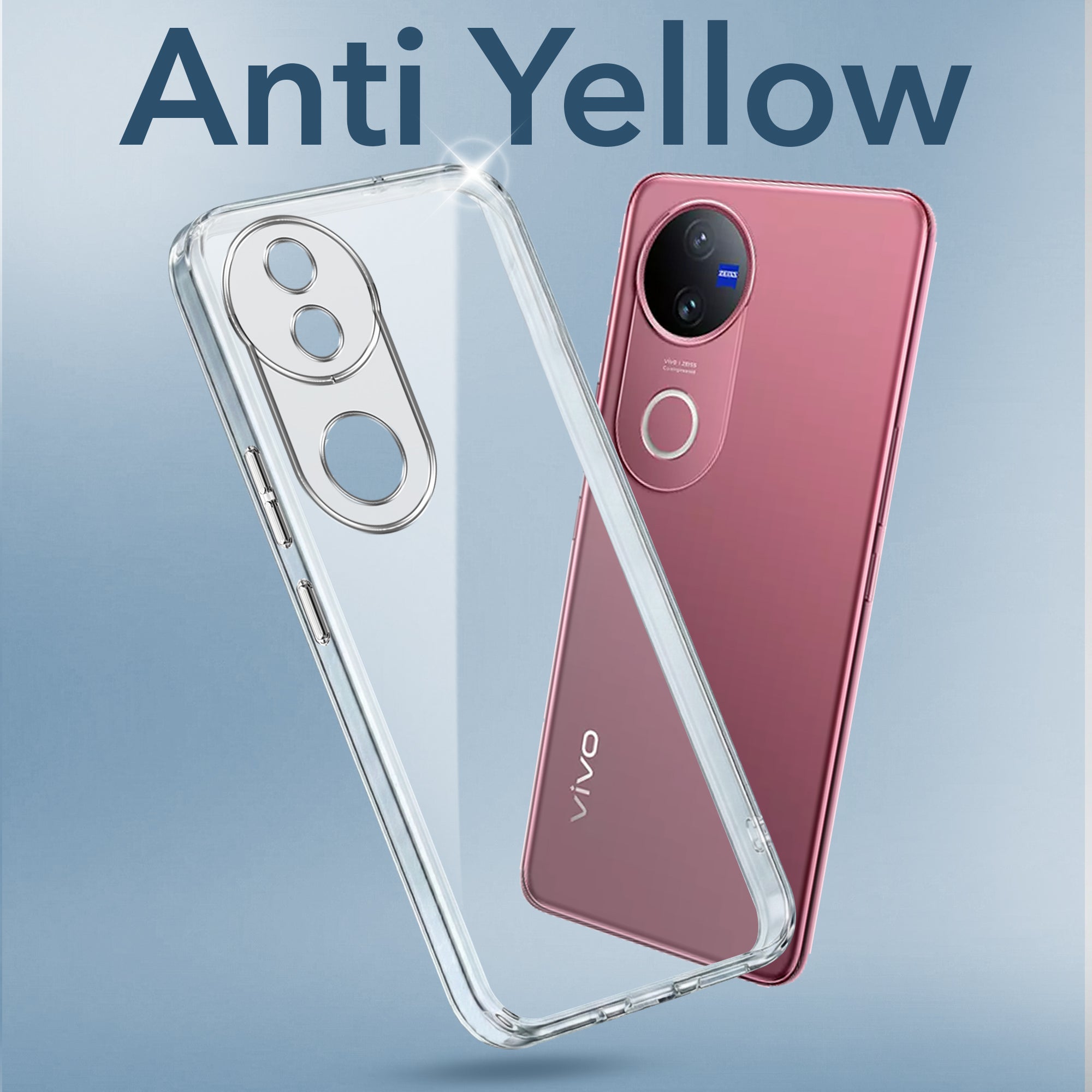 For Vivo V50 | Vivo V50e Back Cover Case (Hard Anti Yellow Clear Case | Sleek Hard Crystal Clear | Drop & Camera Protection | Shockproof Polycarbonate)
