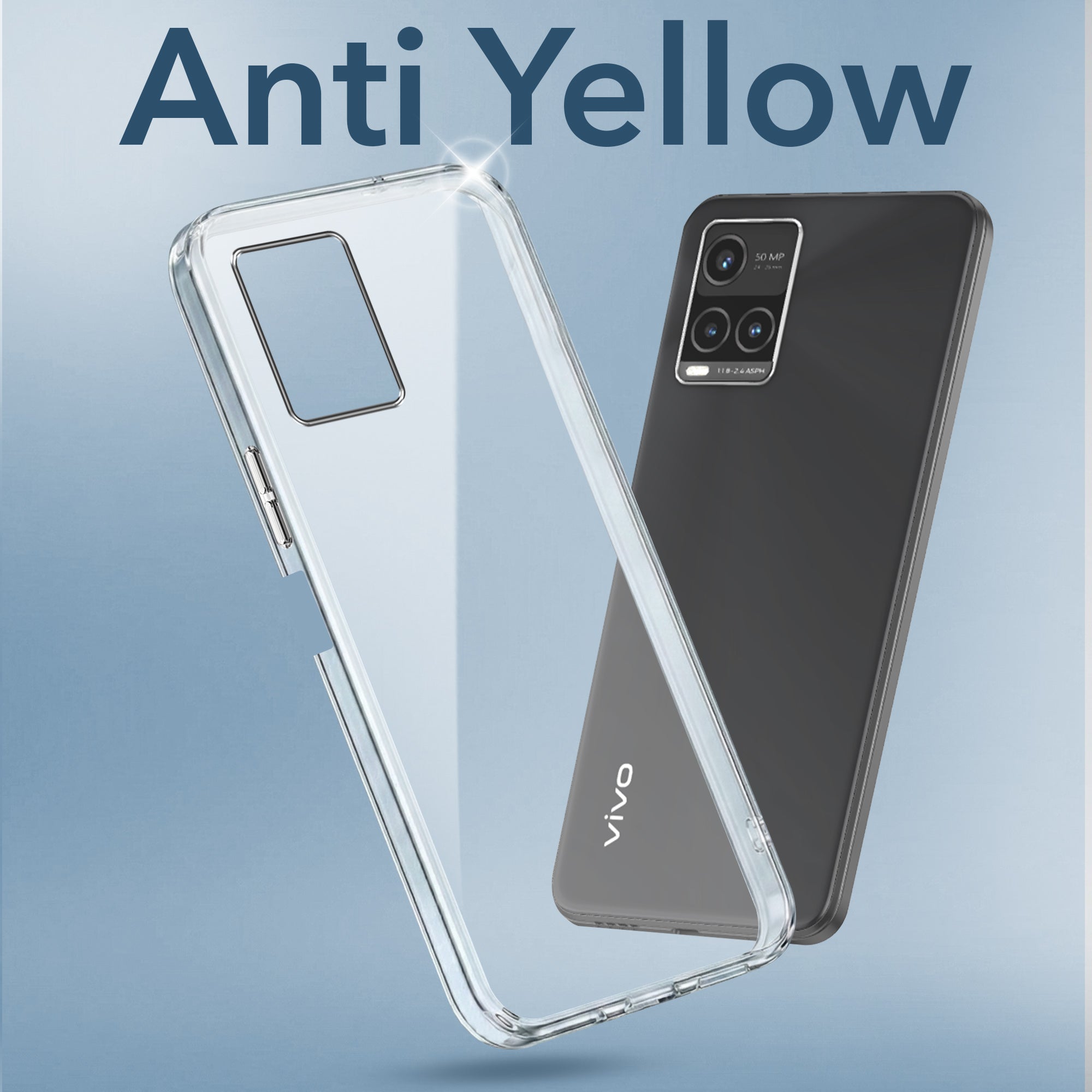 For Vivo Y33T | Vivo Y21T | Vivo Y21s Back Cover Case (Hard Anti Yellow Clear Case | Drop & Camera Protection | Shockproof Polycarbonate)