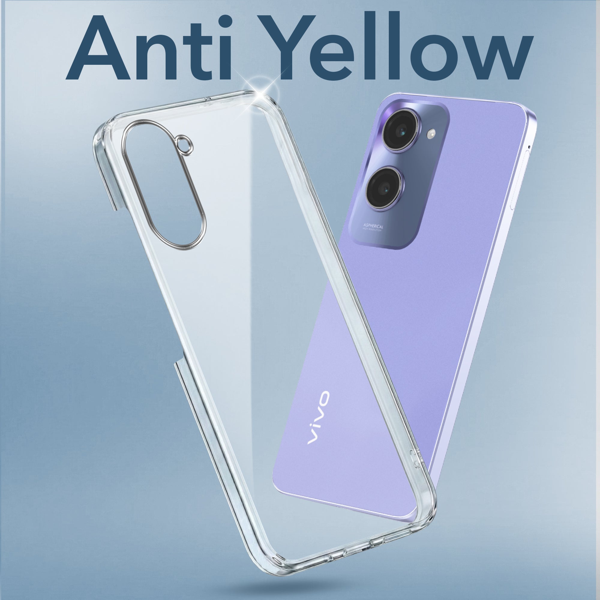 For Vivo T3 Lite 5G | Vivo Y28s 5G Back Cover (Hard Anti Yellow Clear Case | Drop & Camera Protection | Shockproof Polycarbonate)