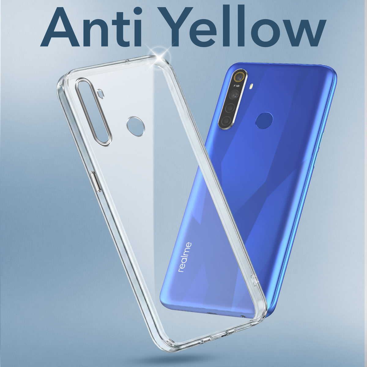 For Realme 5 | 5s | 5i  Back Cover Case Lifetime Anti-Yellow Clear (Sleek Hard Crystal | Shockproof and Camera Protection)