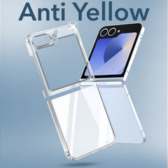 For Samsung Galaxy Z Flip 6 5G | Samsung Galaxy Z Flip 7 FE Back Cover Case (Hard Anti Yellow Clear Case | Sleek Hard Crystal Clear | Drop & Camera Protection | Shockproof