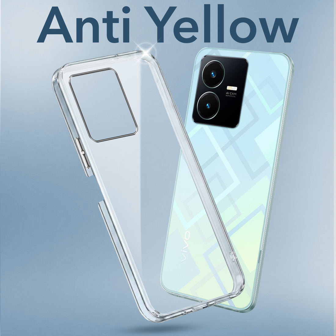 For VIVO Y22 | VIVO Y22s Back Cover Case (Hard Anti Yellow Clear Case | Drop & Camera Protection | Shockproof Polycarbonate)
