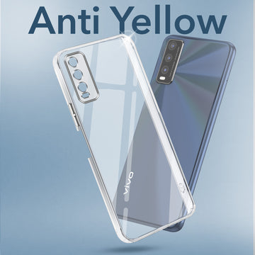For Vivo Y20A | Y20T | Y20G Back Cover Case (Hard Anti Yellow Clear Case | Drop & Camera Protection | Shockproof Polycarbonate)