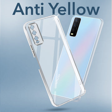 For Vivo Y12s | Y12s 2021  Back Cover Case (Hard Anti Yellow Clear Case | Drop & Camera Protection | Shockproof Polycarbonate)