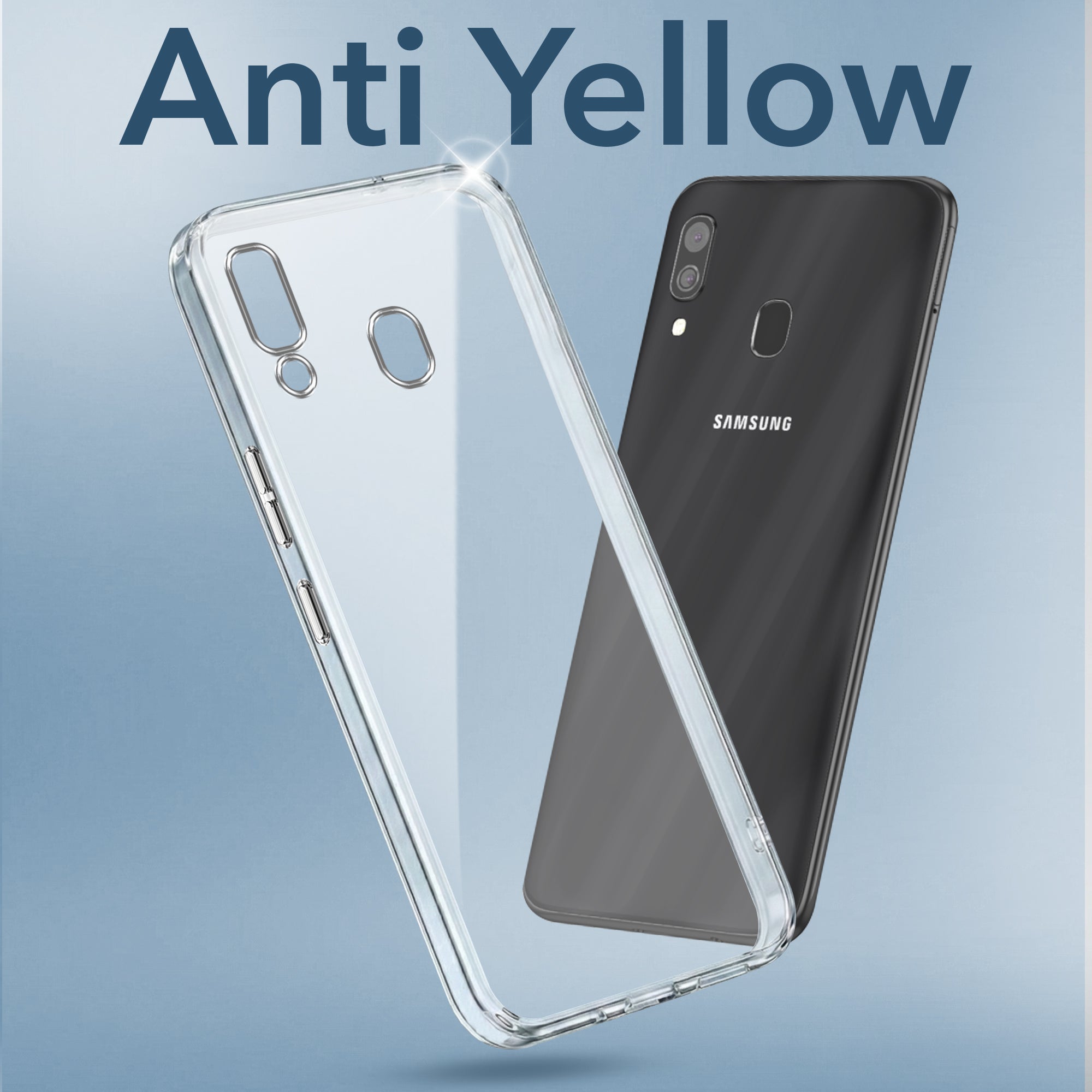 For Samsung Galaxy A20 | Galaxy A30 | Galaxy M10s Back Cover (Hard Anti Yellow Clear Case | Drop & Camera Protection | Shockproof Polycarbonate)