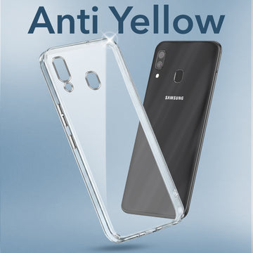 For Samsung Galaxy A20 | Galaxy A30 | Galaxy M10s Back Cover (Hard Anti Yellow Clear Case | Drop & Camera Protection | Shockproof Polycarbonate)