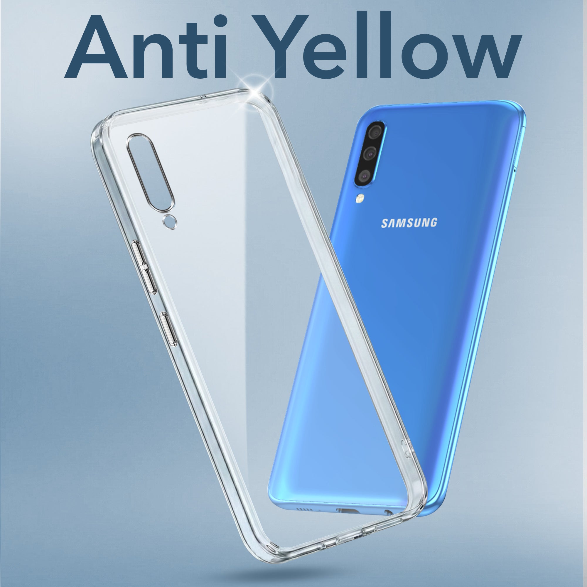 For Samsung Galaxy A50 / Galaxy A50s Back Cover Case (Hard Anti Yellow Clear Case | Drop & Camera Protection | Shockproof Polycarbonate)
