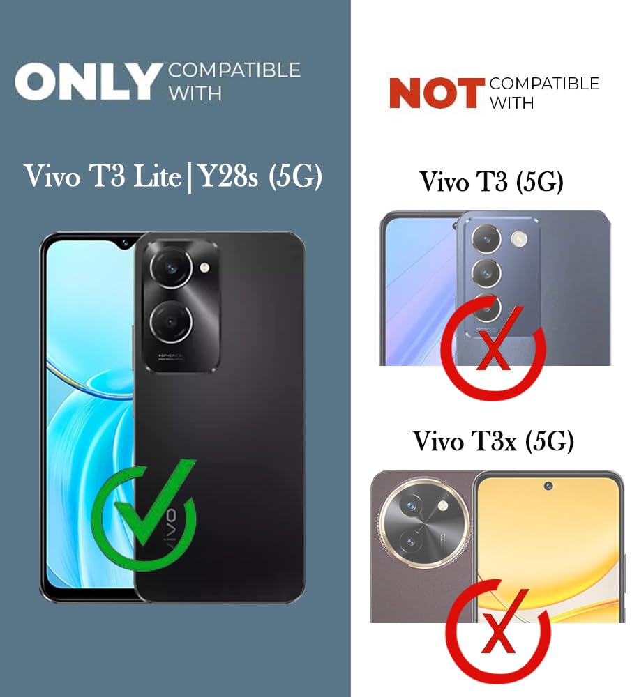 For Vivo Y28s 5G | Vivo T3 Lite 5G Back Cover Case Lifetime Anti-Yellow Clear (Camera Protection | Side Grip | Wireless MagSafe Compatible)