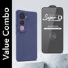 Liquid Silicone Camera Protection Side Grip Texture Soft and Flexible Cases Blue With Glass.