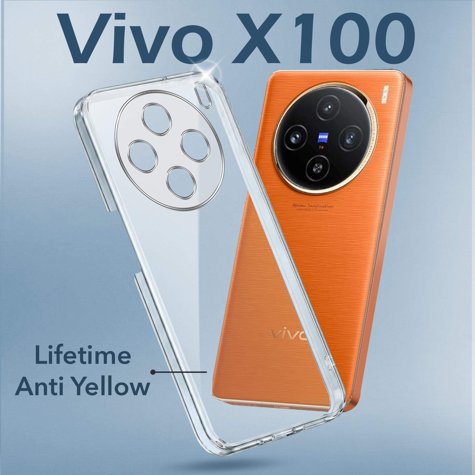 For Vivo X100 5G Back Cover Case (Hard Anti Yellow Clear Case | Sleek Hard Crystal Clear | Drop & Camera Protection | Shockproof Polycarbonate)