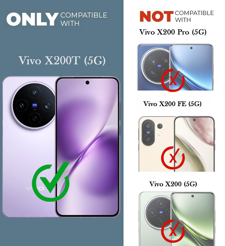 For Vivo X200T Back Cover Case (Built-in Stand | Lifetime Anti Yellow | Kickstand Shockproof | Camera Protection | MagSafe Compatible)