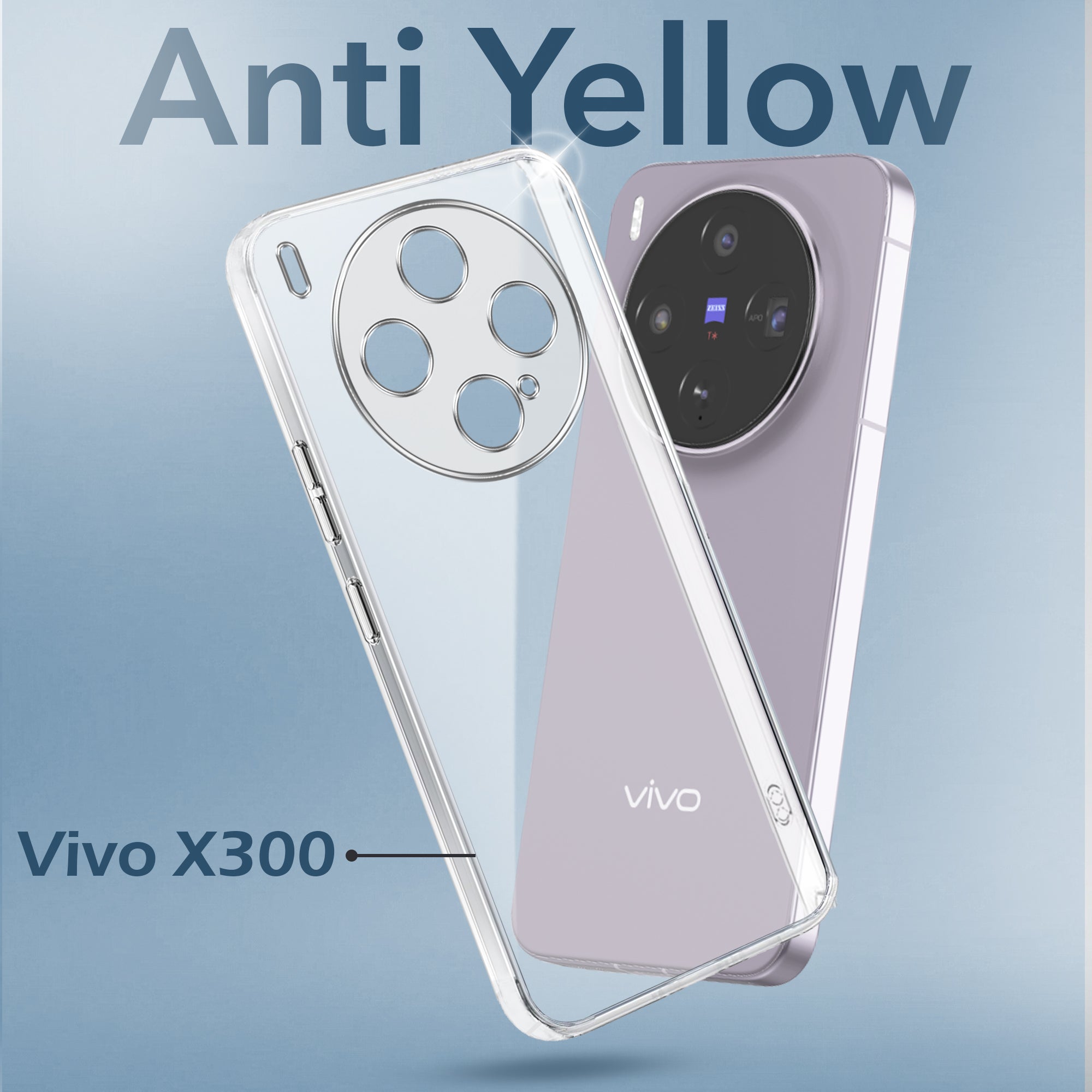 For Vivo X300 5G Back Cover Case Lifetime Anti-Yellow Clear (Sleek Hard Crystal | Shockproof and Camera Protection)