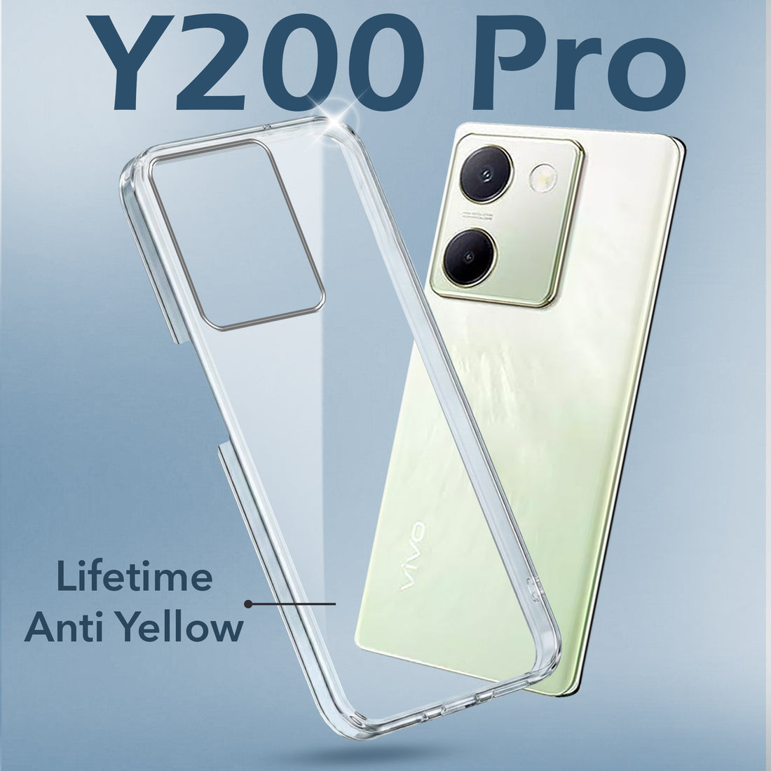 For Vivo Y200 Pro 5G Back Cover Case (Hard Anti Yellow Clear Case | Drop & Camera Protection | Shockproof Polycarbonate)