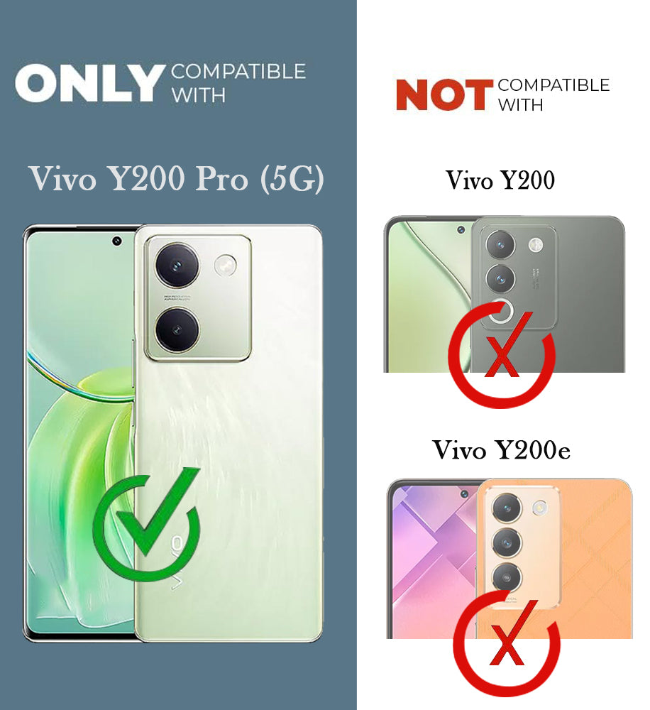 For Vivo Y200 Pro 5G Back Cover Case (Dual PU Leather Stitch | Professional Minimalist | Soft and Flexible)