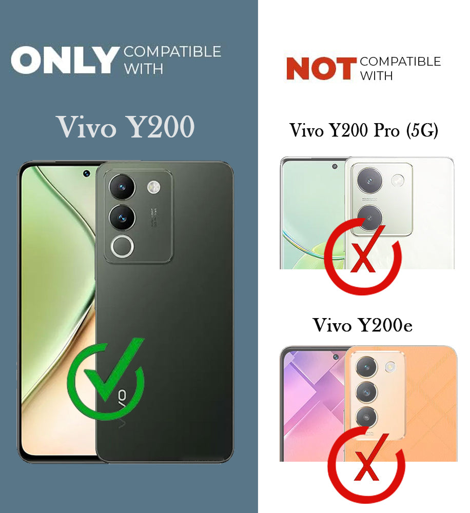 For Vivo Y200 Back Cover Case (Matte Finish Silicone with Inside Fiber Cloth)