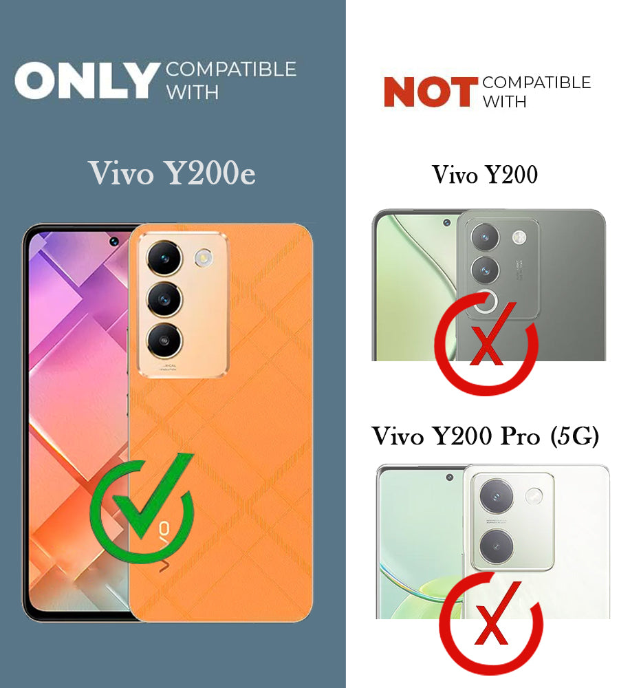 For Vivo Y200e Back Cover Case Lifetime Anti-Yellow Clear (Camera Protection | Side Grip | Wireless MagSafe Compatible)