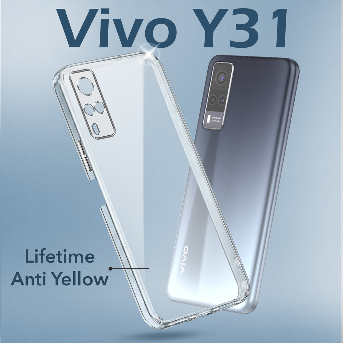 For Vivo Y31 (2021) Back Cover Case (Hard Anti Yellow Clear Case | Sleek Hard Crystal Clear | Drop & Camera Protection | Shockproof Polycarbonate)