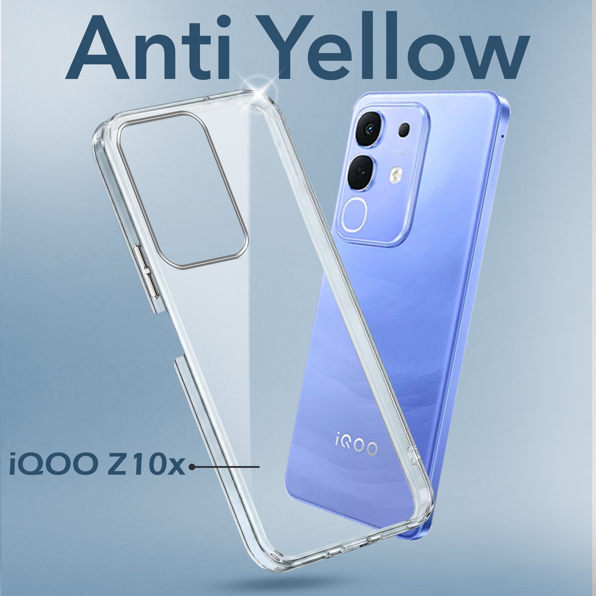 For Vivo iQOO Z10x Back Cover Case (Hard Anti Yellow Clear Case | Sleek Hard Crystal Clear | Drop & Camera Protection | Shockproof Polycarbonate)