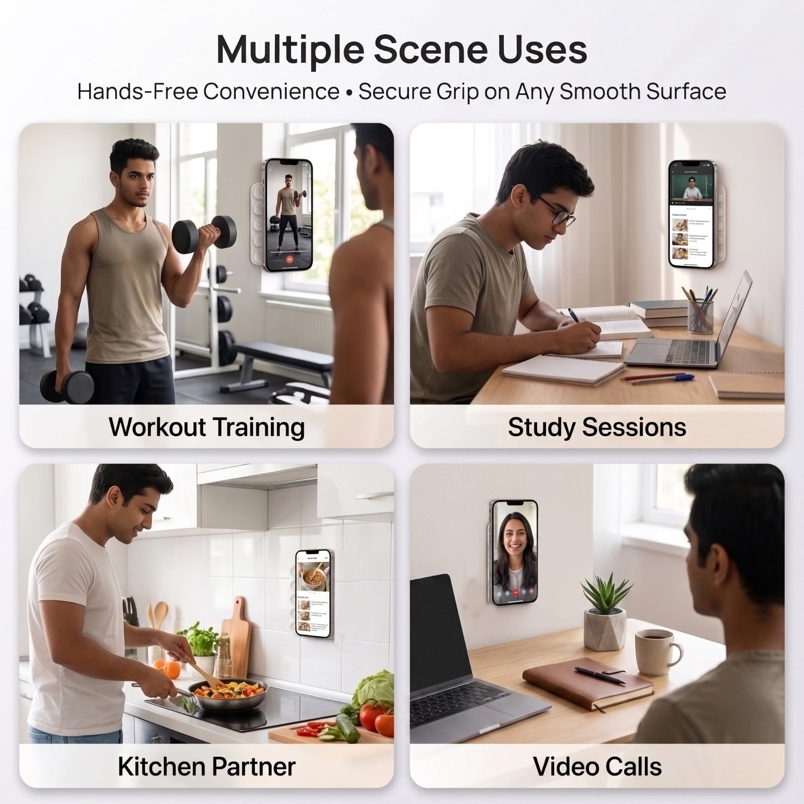 Double-Sided Silicone Suction Phone Holder | Reusable Phone Mount
