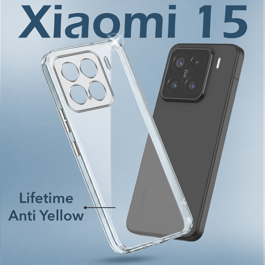 For Xiaomi 15 Back Cover Case Lifetime Anti-Yellow Clear (Sleek Hard Crystal | Shockproof and Camera Protection)