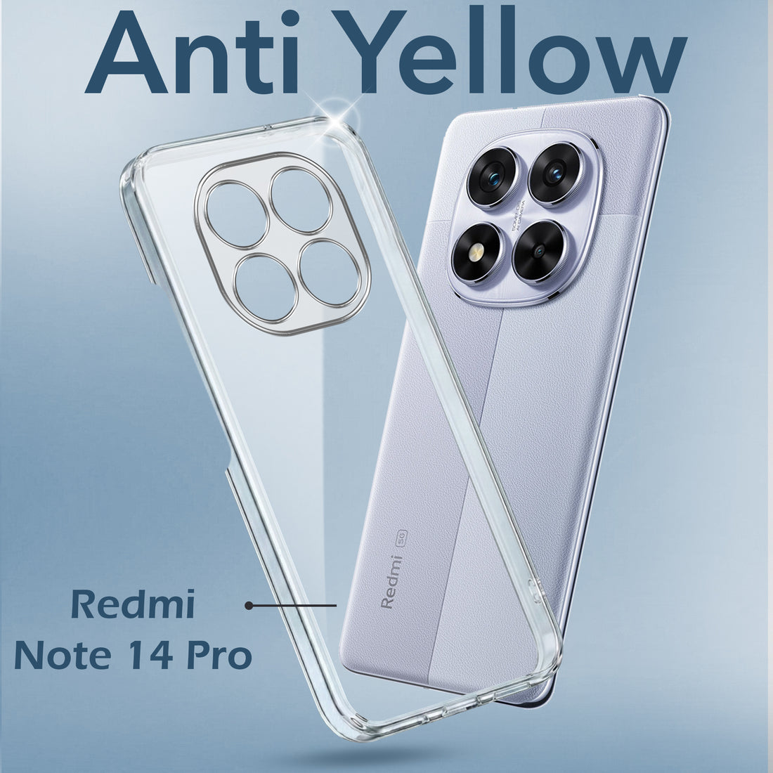 For Redmi Note 14 Pro Back Cover Case (Hard Anti Yellow Clear Case | Sleek Hard Crystal Clear | Drop & Camera Protection | Shockproof Polycarbonate)