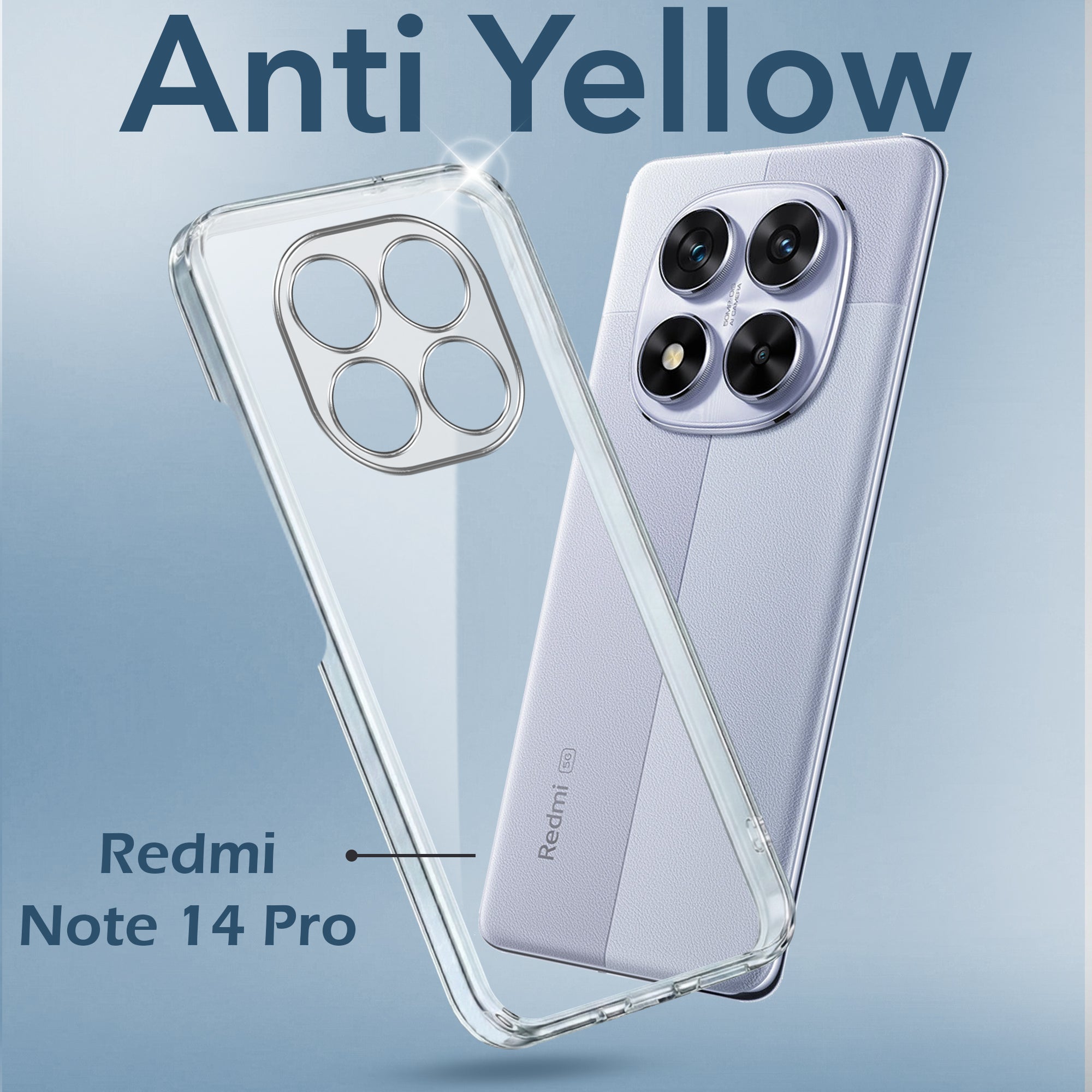 For Redmi Note 14 Pro Back Cover Case (Hard Anti Yellow Clear Case | Sleek Hard Crystal Clear | Drop & Camera Protection | Shockproof Polycarbonate)