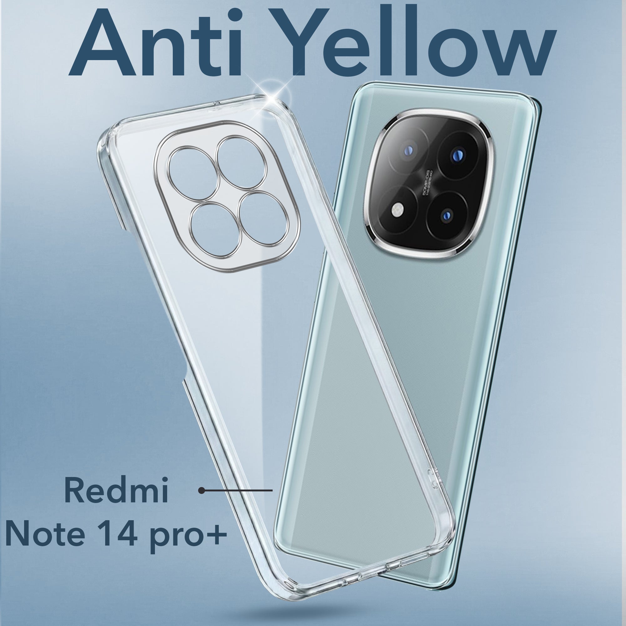 For Redmi Note 14 Pro Plus Back Cover Case (Hard Anti Yellow Clear Case | Sleek Hard Crystal Clear | Drop & Camera Protection | Shockproof Polycarbonate)