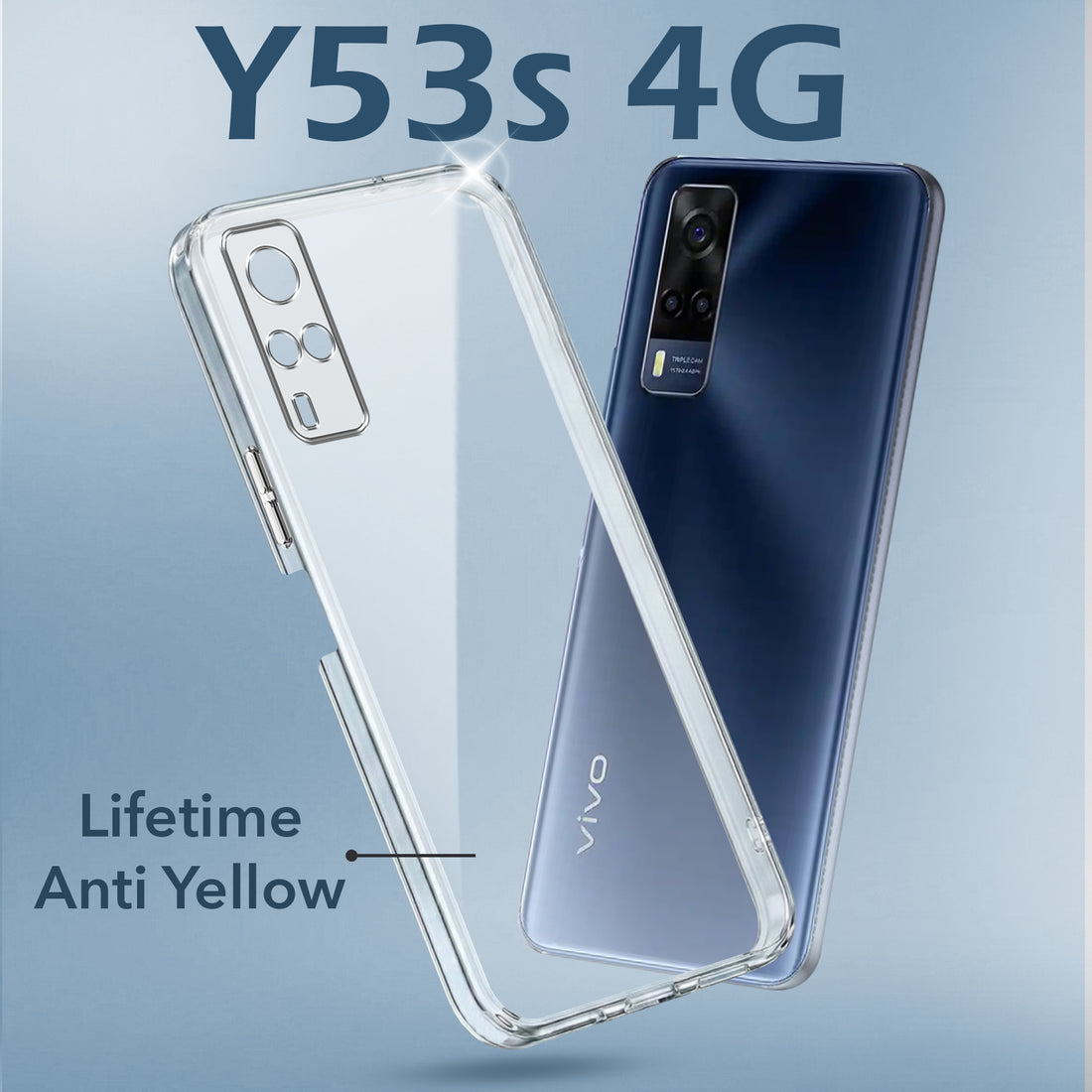 For Vivo Y53s 4G Back Cover Case (Hard Anti Yellow Clear Case | Sleek Hard Crystal Clear | Drop & Camera Protection | Shockproof Polycarbonate)