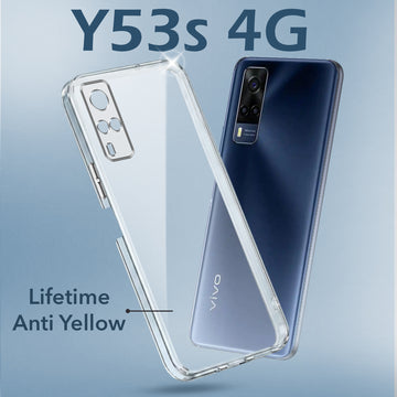 For Vivo Y53s 4G Back Cover Case (Hard Anti Yellow Clear Case | Sleek Hard Crystal Clear | Drop & Camera Protection | Shockproof Polycarbonate)