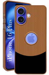 For Apple iPhone 16 Plus Back Cover Case (Elegant PU Leather Finish | Premium Minimalist Professional | Camera Protection Bump)